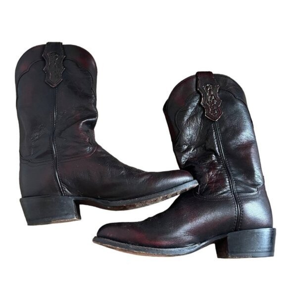 Cattle Baron Other - Cattle Baron Deep Cherry Brown Western Cowboy Boot Mens Size 11 D Made in Mexico